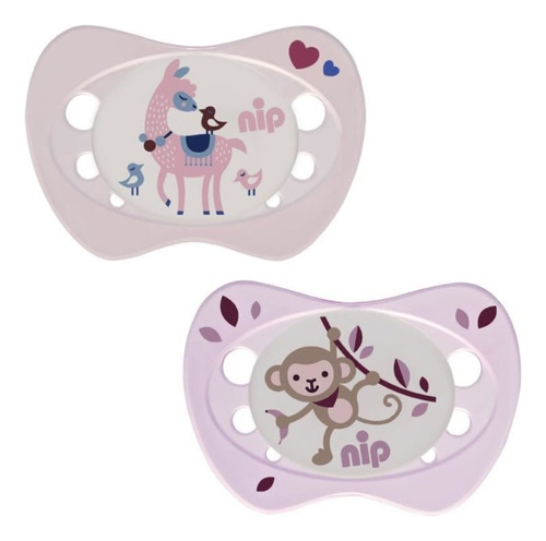 Nip Chupete Newborn Pack X 2. Tamaño 0 - 2 Meses. Varón Color Rosa Período de edad 0-2 meses