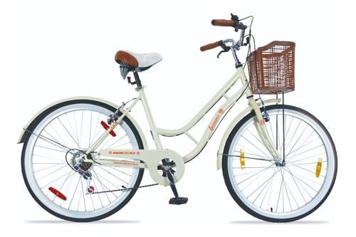 Bicicletas Baccio Ipanema Lady 26 6 Vel Canasto Crema Fama Color Beige Tamaño del cuadro M