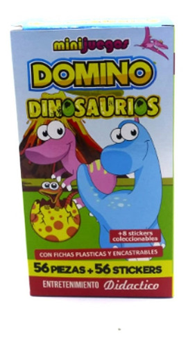 Dominó Minijuegos Edición Dinosaurios 56 Pz Encastrables