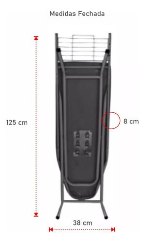 Tábua De Passar Roupa Mesa Passadeira Extra Forte Cinza Top