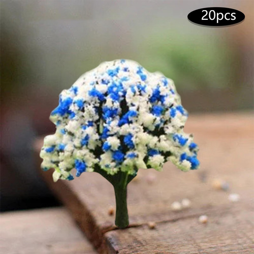 20x Árbol En Miniatura Micro Paisaje Árboles Árbol Azul