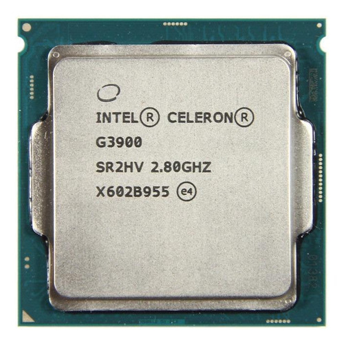 Procesador gamer Intel Celeron G3900 CM8066201928610 de 2 núcleos y  2.8GHz de frecuencia con gráfica integrada