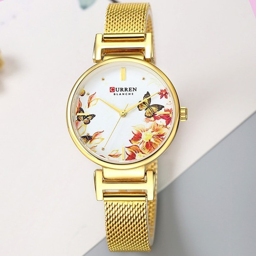 Relógio Curren Charme Luxo Feminino Original Promoção