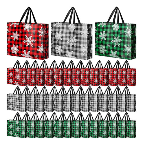 36 Bolsas De Regalo De Navidad Grandes Y Reutilizables De Ab