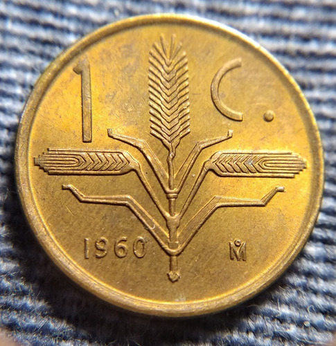 Moneda Un Centavo Espiga 1960, En Bronce 16mm. (Usado)