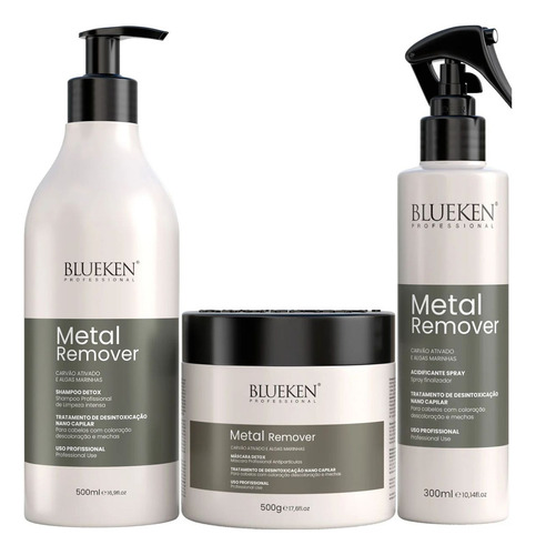 Blueken Kit Metal Remover Tratamento Desintoxicação Capilar