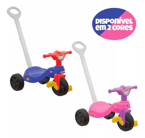 Triciclo Infantil 2 em 1 com Empurrador Motoca Velotrol BW082AZ - Azul