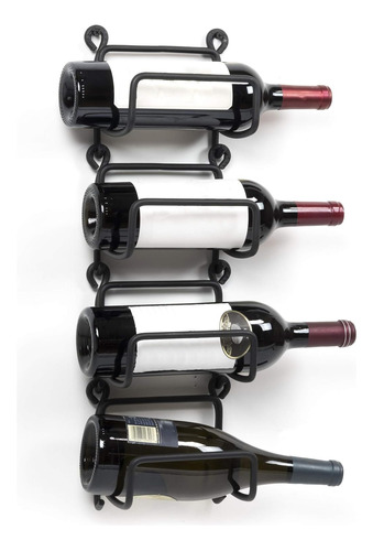 Modular Hierro Forjado Vino Rack Montado En La Pared Negro C