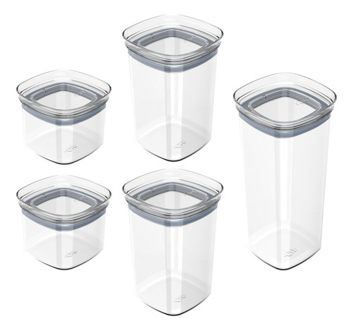 Juego De 5 Tapers Hermeticos Block Ou Kte027nt Transparente