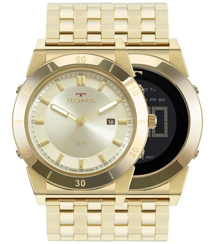 Relógio Technos Masculino Curvas Dourado 1s13cq/4x