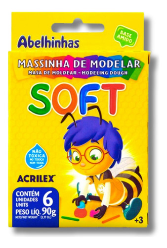 Massinha De Modelar Criativa 6 Rolos Coloridos - 1 Caixas