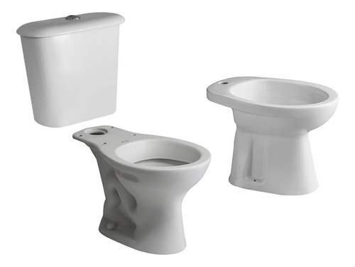 Combo Inodoro Largo Ferrum Andina+deposito Dual+bidet Bea1 *