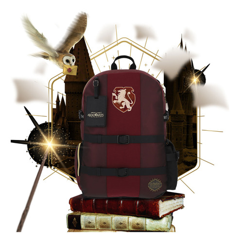 Mochila Hogwarts Legacy Gryffindor Hlg008bp335a Color Rojo Diseño de la tela Liso