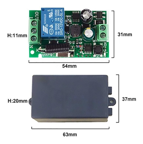 Imagen 6 de 8 de Interruptor Switch Relay 220v - Control Remoto Rf 433mhz