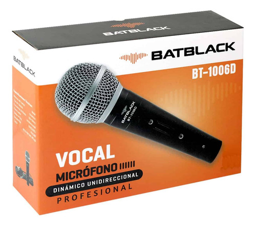 Micrófono Vocal Dinámico Unidireccional Bt-1006d Batblack