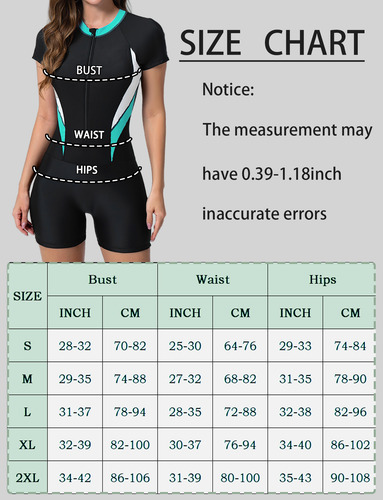 Traje De Baño De Cremallera Frontal Para Mujer Surf Natación