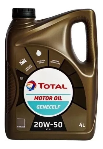 Aceite Total Motor Oil Genecelf 20w50 Mineral 4 Litros