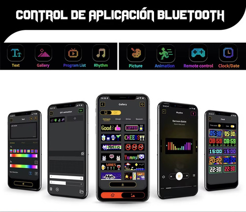 Letrero Led Matrix Flexible Rgb App Control Usb Auto 16x64