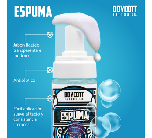 Espuma 100% Natural Limpiadora Tatuaje Boycott 250ml