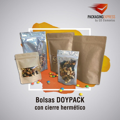 Imagen 5 de 10 de Bolsas Doypack 11x17 Metalizada Cierre Hermético Zipper X 25