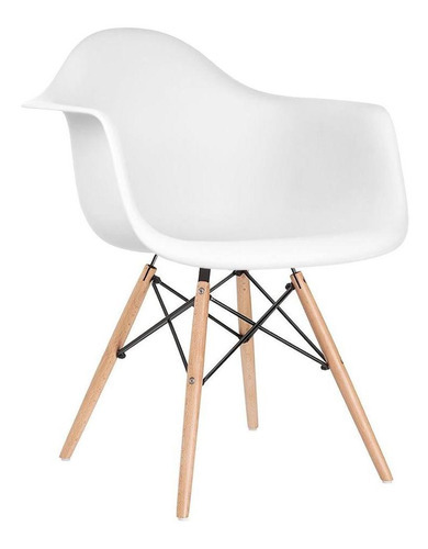 Kit Mesa Jantar Redonda 100 Cm 4 Cadeiras Eames Daw  Cores Cor Mesa preto com cadeiras branco