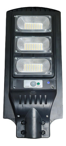 Lámpara pública LED solar de 180 vatios con placa y control de color de luz, carcasa blanca y fría, color negro, voltaje solar