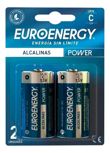 Pila Mediana C Euroenergy Power Alcalina Blíster 2 Unidades 