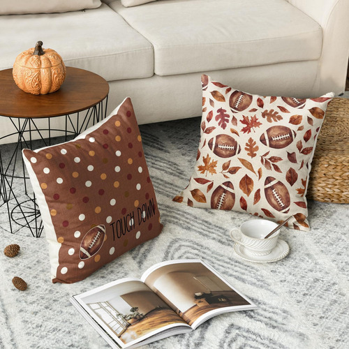 Almohada Avoin Colorlife Hello Fall Football Touch Down Show