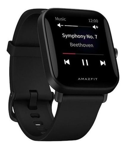 Imagen 3 de 3 de Smartwatch Amazfit Basic Bip U Pro 1.43" caja de policarbonato black malla black de caucho de silicona A2008