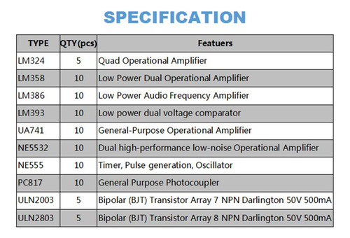 Pacote De 85 Chip De Circuito Integrado Lm386 Opamp Timer De