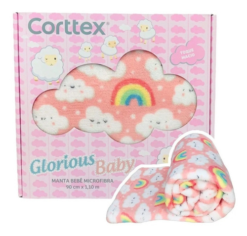 Imagem 1 de 5 de Manta Bebê Microfibra Glorious Baby Nuvem 90cmx1,10m Corttex