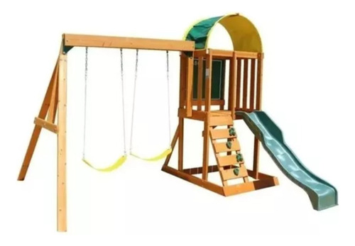 Juego Infantil Para Exterior Con Resbaladilla Y Columpio Kid