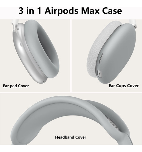 Funda Para AirPods Max De Silicona Color Gris Protectora