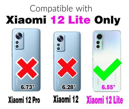 Funda Uso Rudo Golpes Para Xiaomi 12 Lite 5g Carcasa +mica Negro Xiaomi 12 Lite 5g