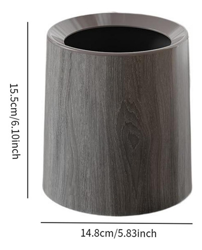 Papelera Con Vetas De Madera, Elegante, Para Sin Base