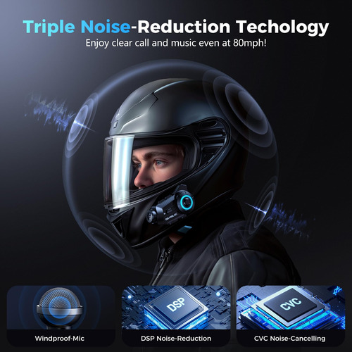 Gearelec Auriculares Bluetooth Moto Cámara 2k 2000m Mmg