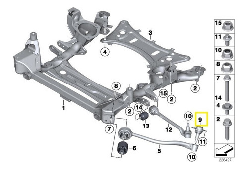 Rotula Brazo Curvo Delantero Inf Bmw X3 10-17, X4 14-18 Oem*