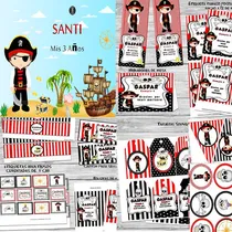 Comprar Kit Imprimible Piratas Decoración Fiestas Cumpleaños Niño