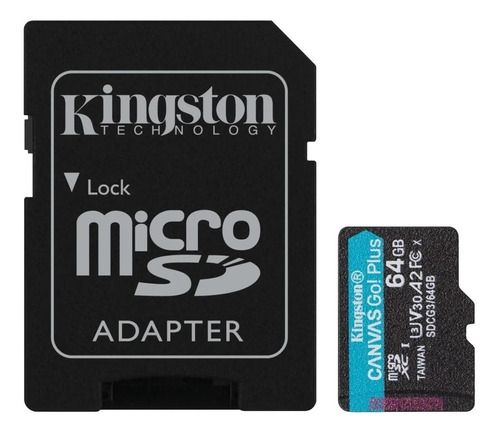 Memoria Micro Sd 64gb Kingston Canvas Sdcg3 170mb/s Negro