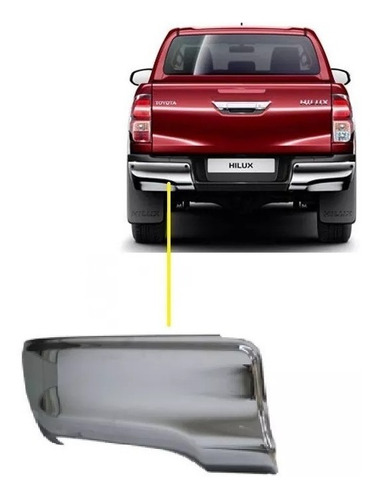 Ponteira Parachoque Traseiro Cromado Hilux 2016 2018 2019