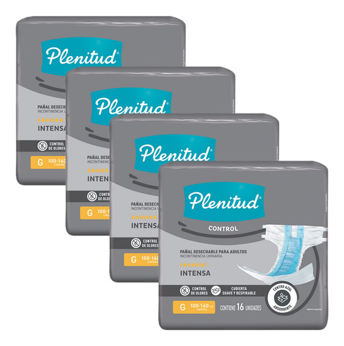 Plenitud pañal para adultos control pack 4 talle g 64 unidades