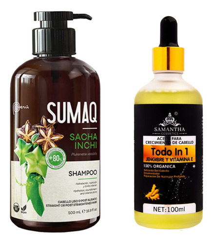 Shampoo Sumaq Sacha Inchi + Aceite Capilar De Jengibre