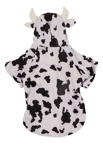 Ropa Para Perros, Blanco Y Negro, Estampado De Vaca, Escote