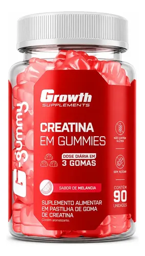 Creatina em Gummies Growth Supplements 90 Gomas Melancia
