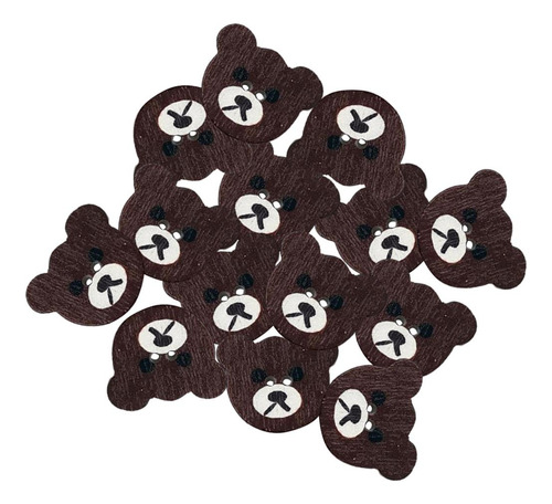 2 Botones De Madera Con Forma De Oso De 50 Piezas, 2