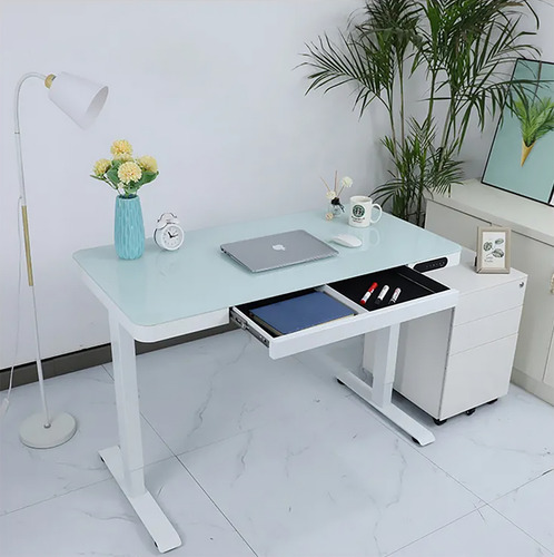 Escritorio Electectrica Altura Ajustable Con Tablero Cristal