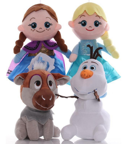 4pc Frozen Elsa Anna Olaf Sven Muñeca Peluche Juguete Regalo