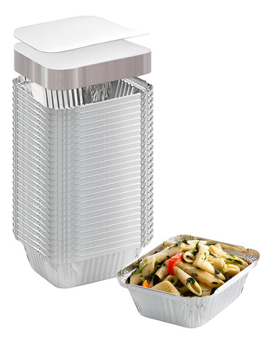 Bandeja Descartable Vianda Aluminio 500 Ml Pack X100 Goldsky