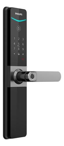 Cerradura Digital Philips Ddl610 Wifi Huella Clave Tarjeta Negro Y Gris