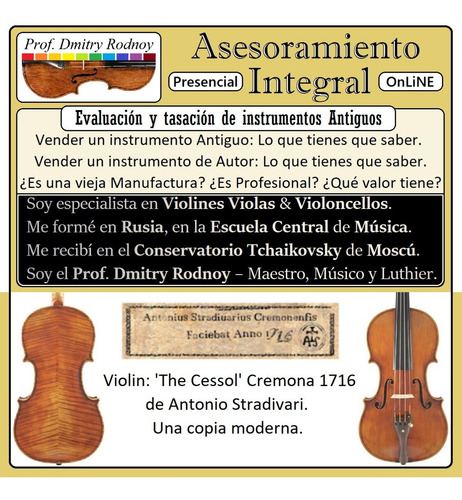 Imagen 2 de 10 de Evaluación & Tasación De Viola Antigua - Prof. Dmitry Rodnoy